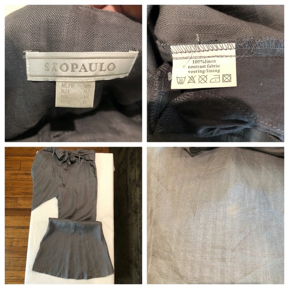 Saopaulo Bell Bottom Linen Pants Size 10 - Picture 8 of 8